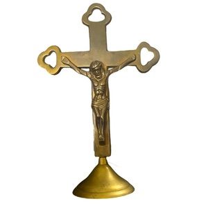 VINTAGE BRASS➕Standing Crucifix